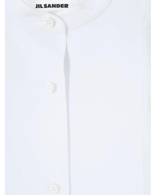 Jil Sander White Chemise En Coton À Manches Longues