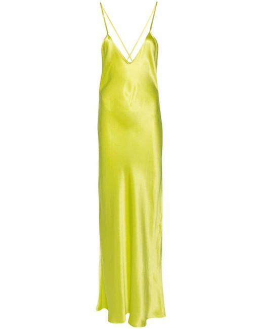 Pierre Louis Mascia Yellow Adana Silk Maxi Dress