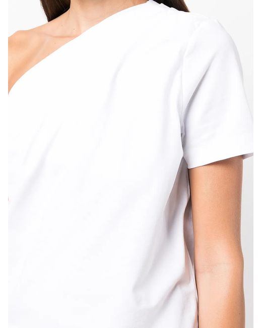 GAUGE81 White One-Shoulder Organic Cotton T-Shirt