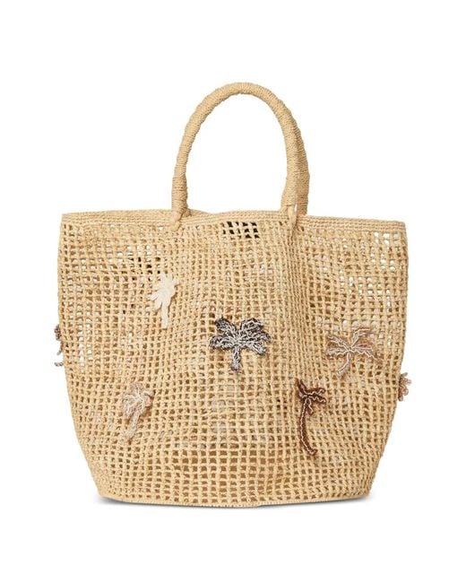 Alanui Natural Where The Waves Begings Palm-Tree Raffia Tote Bag