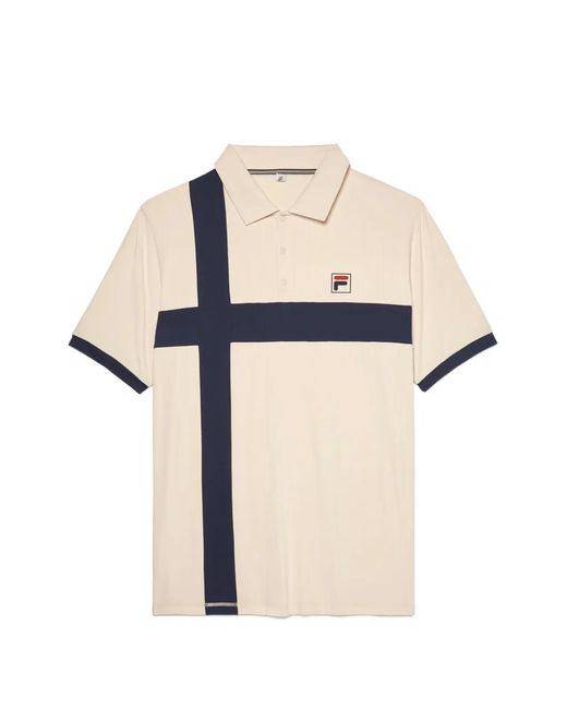 Fila White Pro Tennis Heritage Pin-Stripe Polo Shirt for men