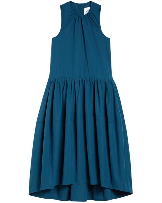Jil Sander Blue Midikleid Mit Falten