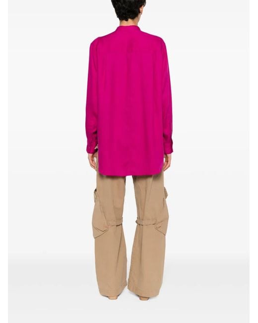 Isabel Marant Pink Britten Embroidered-Detail Shirt