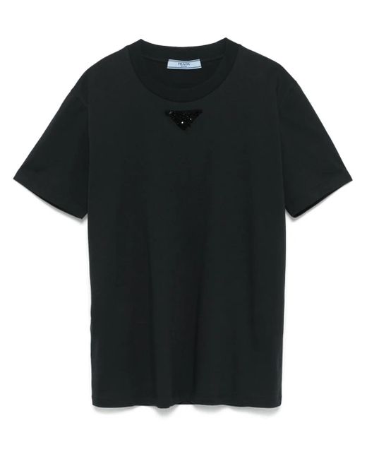 Prada Blouse Verfraaid Met Kralen in het Black