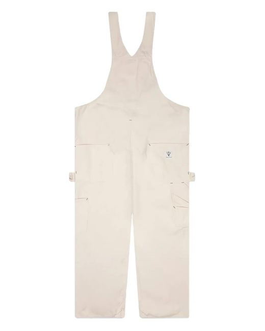 South2 West8 Cotton Canvas Button Overalls in Natural for Men | Lyst