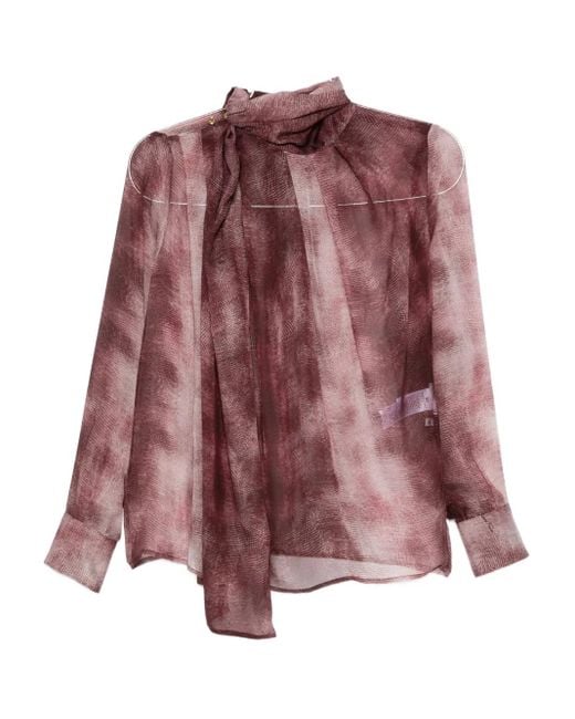 Elisabetta Franchi Purple Silk Blouse