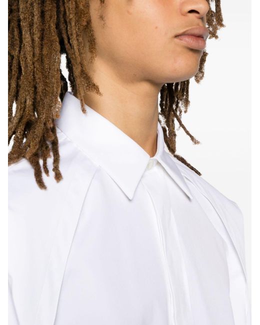 Alexander McQueen White Ribbed-cuff Cotton Shirt for men