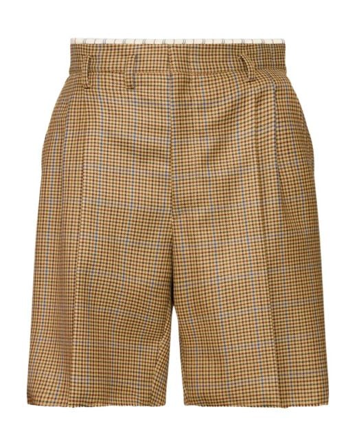 Maison Margiela Natural Check-Print Tailored Shorts for men