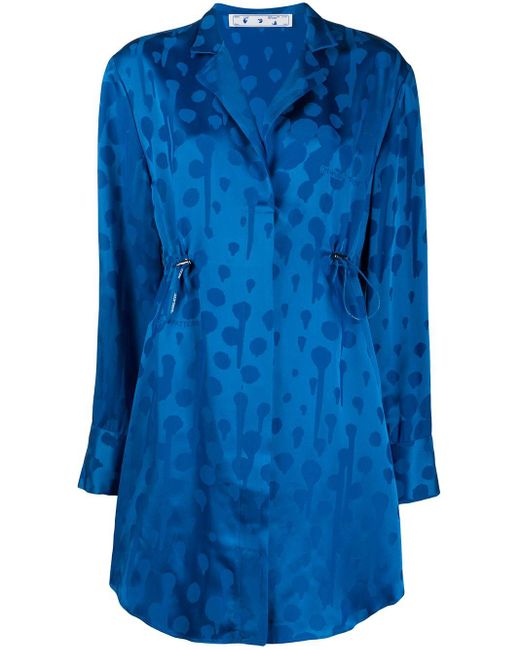 Off-White c/o Virgil Abloh Blousejurk Met Geweven Jacquard in het Blue