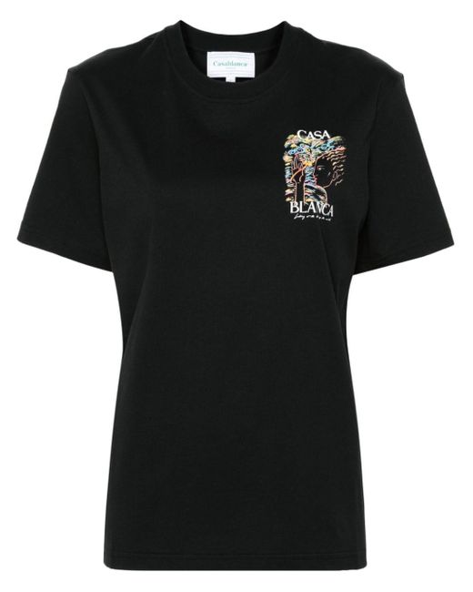 CASABLANCA Mushroom Goddess T-Shirt in Black | Lyst UK