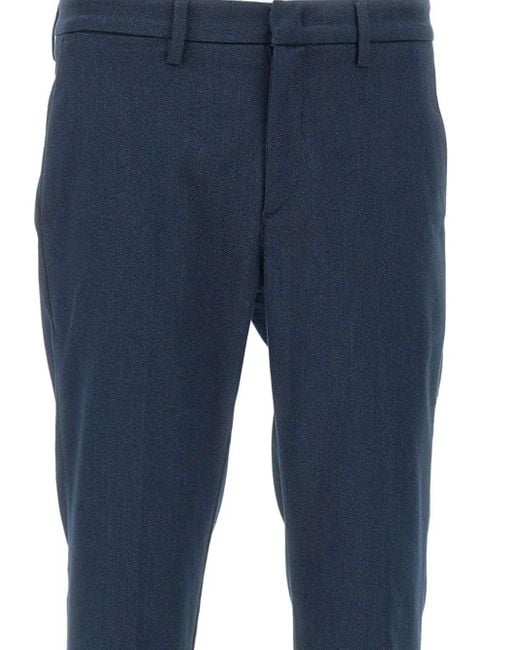 Re-hash Blue Stretch-cotton Trousers for men