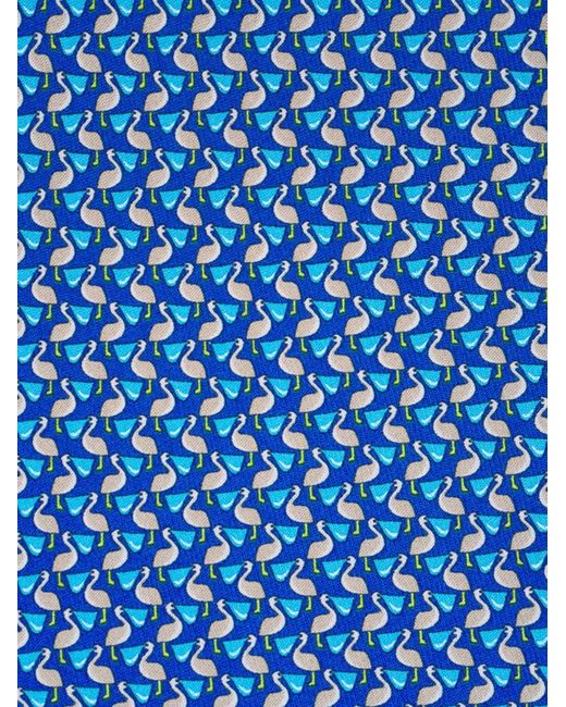 Ferragamo Blue Patterned Silk Tie for men
