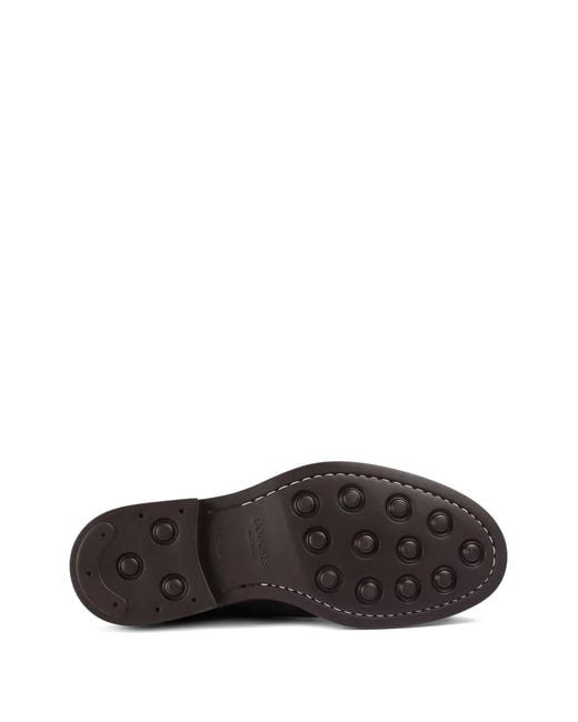 Doucal's Brown Earth Brogue-Detail Suede Derby Shoes for men