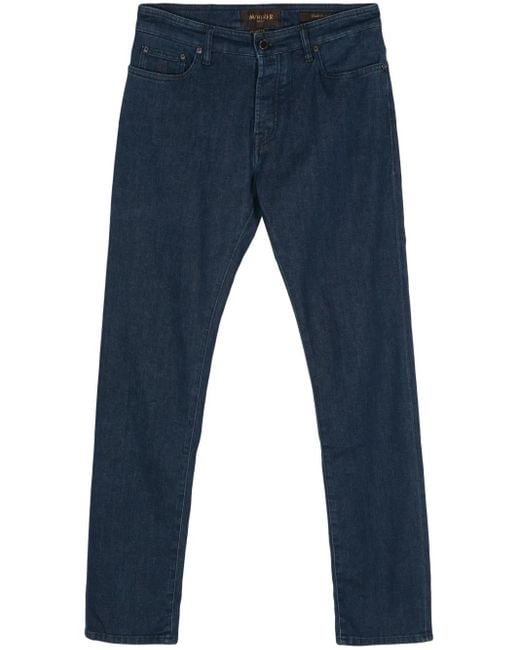 Moorer Blue Pavel Tapered-Leg Jeans for men