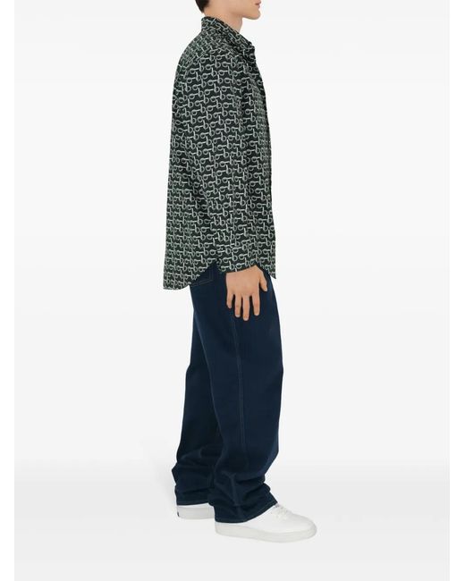 Burberry Green B Cotton Shirt for men