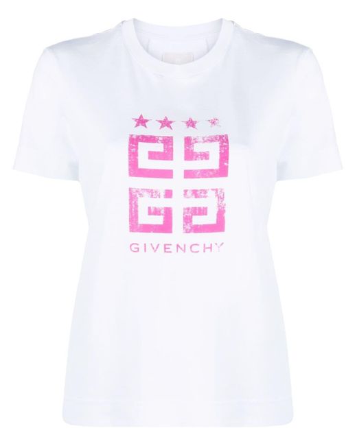Givenchy Pink T-Shirt mit "4G Stars"-Print
