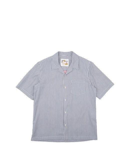 Naked & Famous Gray Aloha Striped Shirt for men