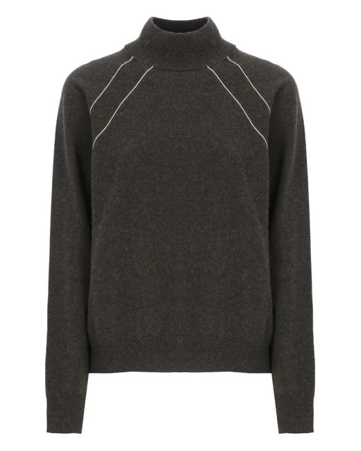 Peserico Black Crew-Neck Sweater
