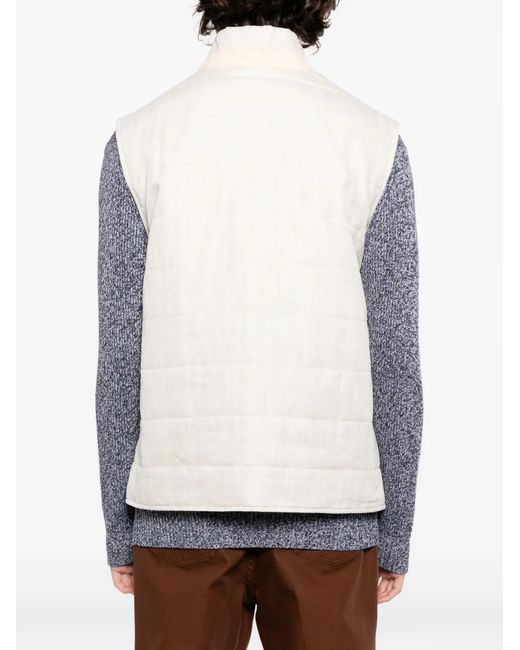 Gilet Matelassé Seville N.Peal Cashmere pour homme en coloris White