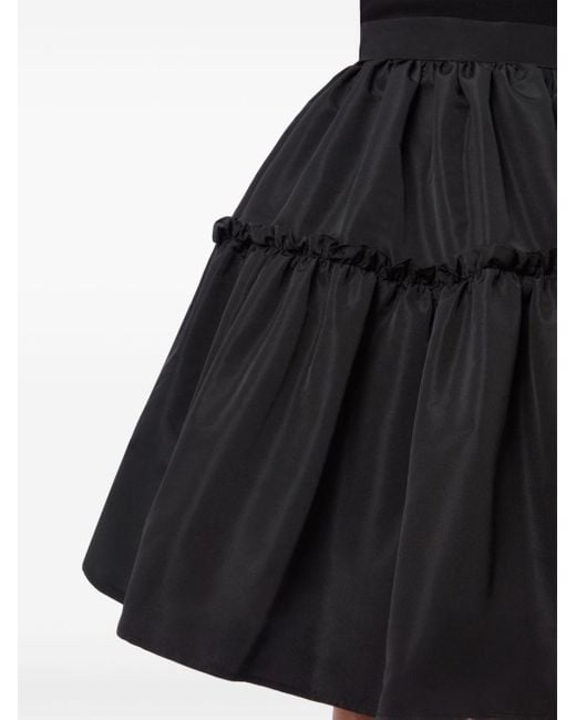 Nina Ricci Black A-line Midi Taffeta Skirt