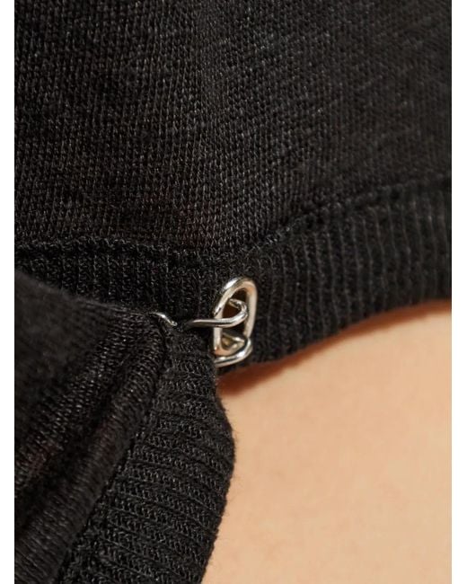 IRO Black Destinee Cropped Off-Shoulder Top