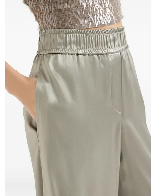 Brunello Cucinelli Gray Silk Trousers