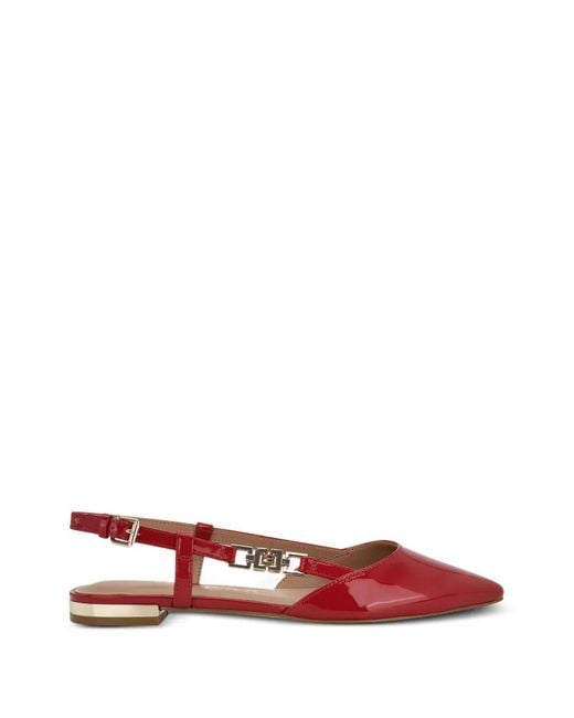 Guess Red Leather Slingback Ballet Flats