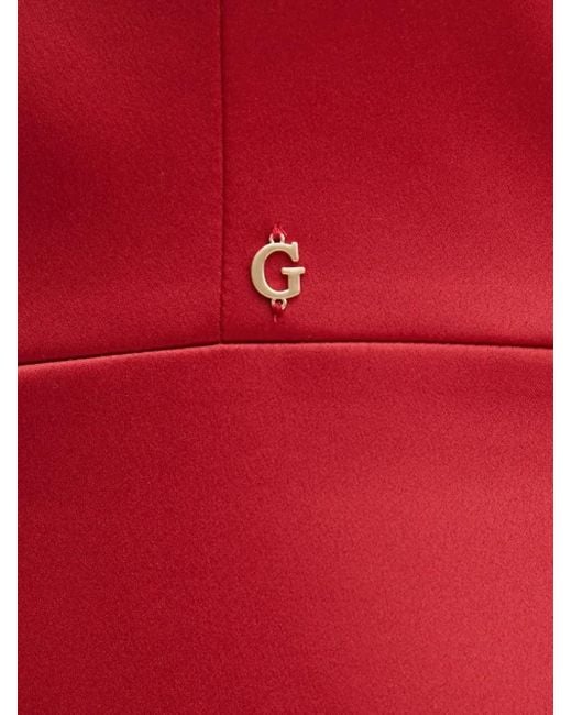 Guess Red Satin Spaghetti-Strap Mini Dress