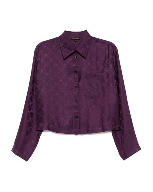 Top PJ corto con motivo Handcuff en jacquard Kiki de Montparnasse de color Purple