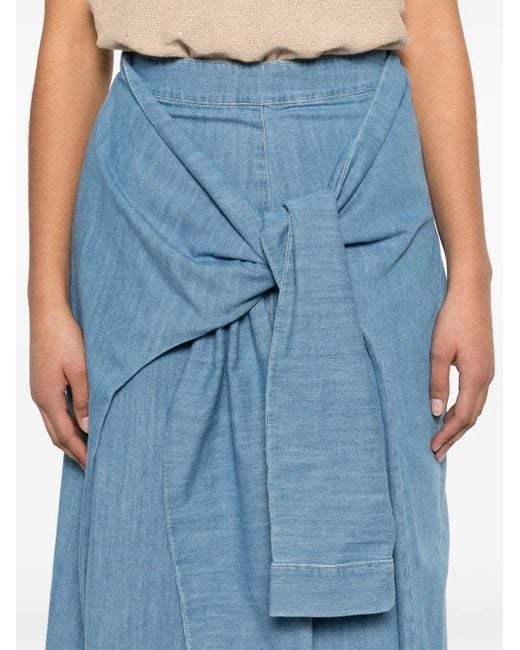 Fabiana Filippi ノットディテール デニムスカート Blue