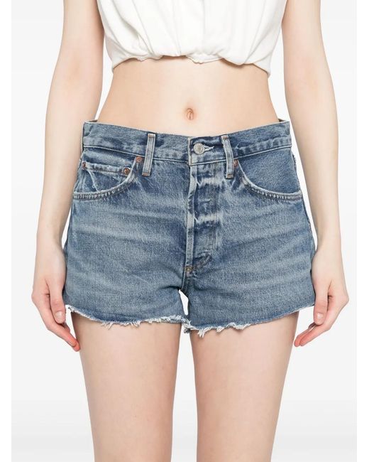 Agolde Blue Denim Shorts