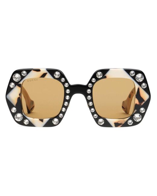 Crystal Frame Sunglasses In Khaki – Victoria Beckham