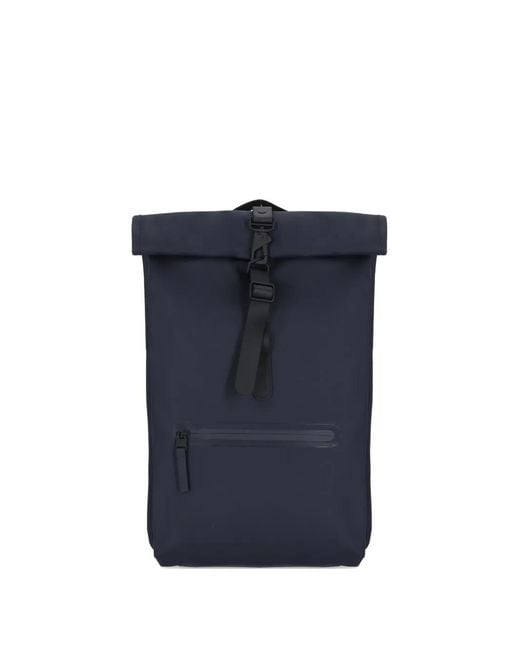Rains Blue Medium Rolltop Rucksack Backpack