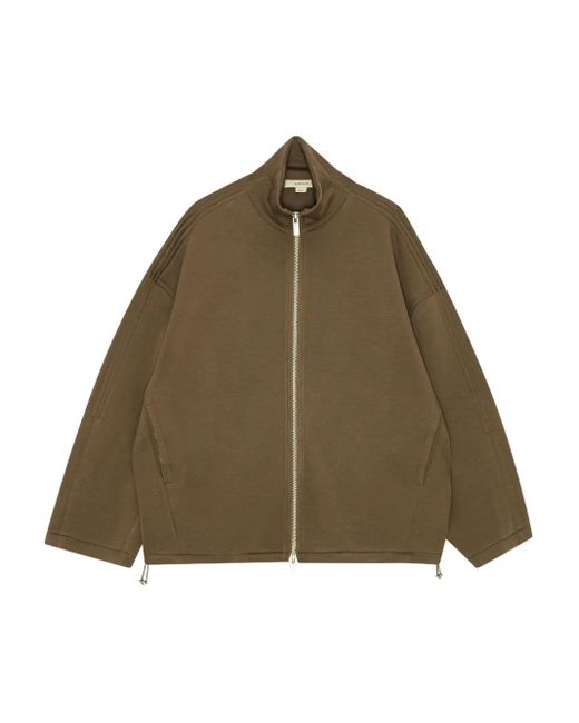 Remain Brown Zip-Front Panelled Jacket