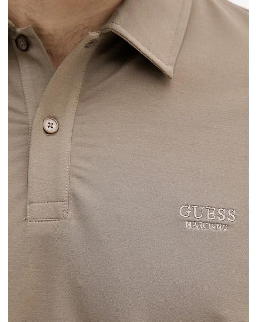 Guess Natural Logo-Embroidered Short-Sleeve Polo Shirt for men