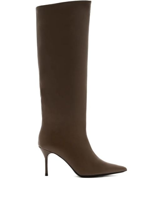 Staud Brown Bottines En Cuir À Bout Pointu 80 Mm