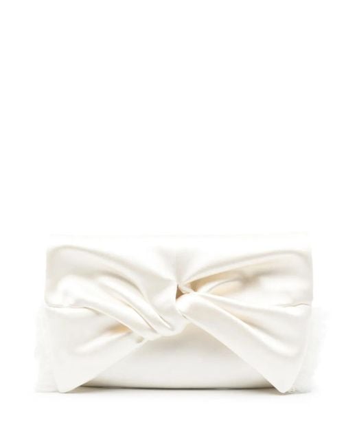 Anya Hindmarch Natural Bow Clutch Bag