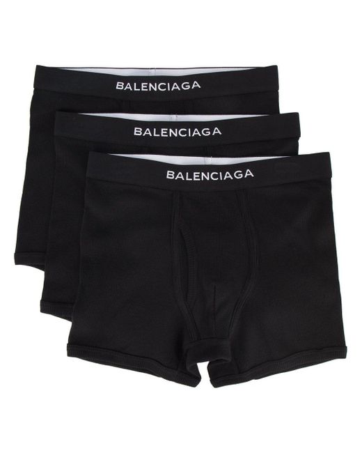 Balenciaga Black Three Piece Boxer Set voor heren