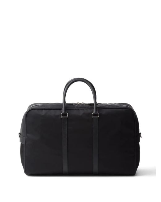 Prada Black Re-Nylon And Saffiano Leather Duffel Bag