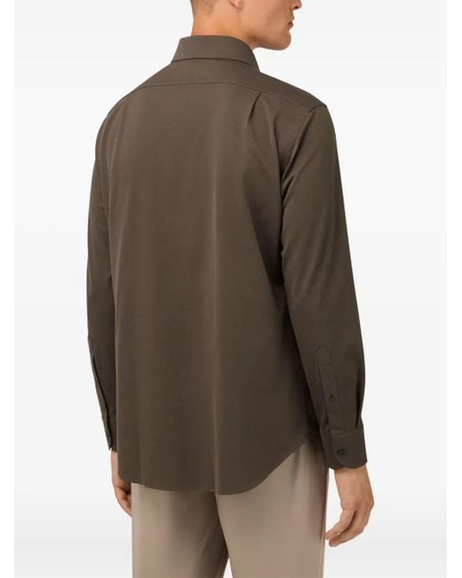Camicia A Maniche Lunghe di Boggi in Brown da Uomo