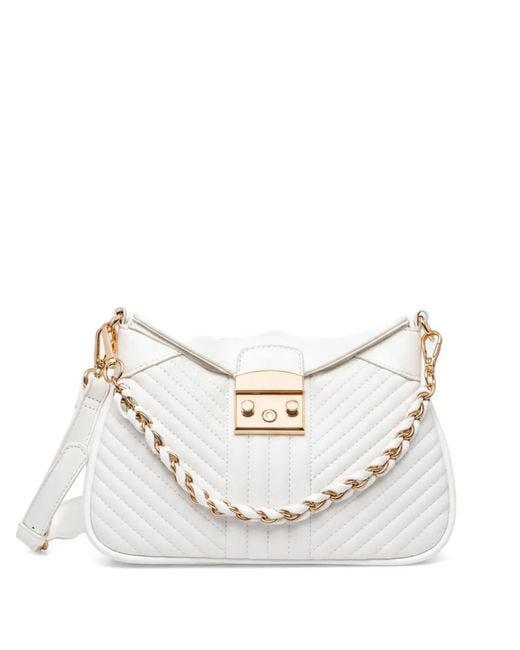 Morgan White Gesteppte Tote Bag