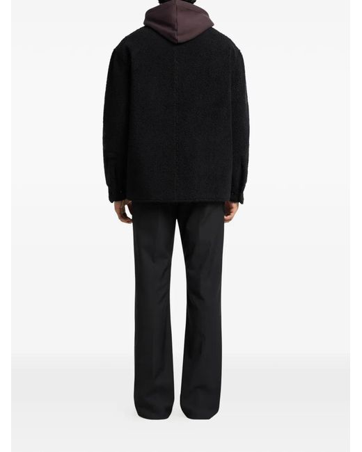 Courreges Black Wool-Blend Shirt Jacket