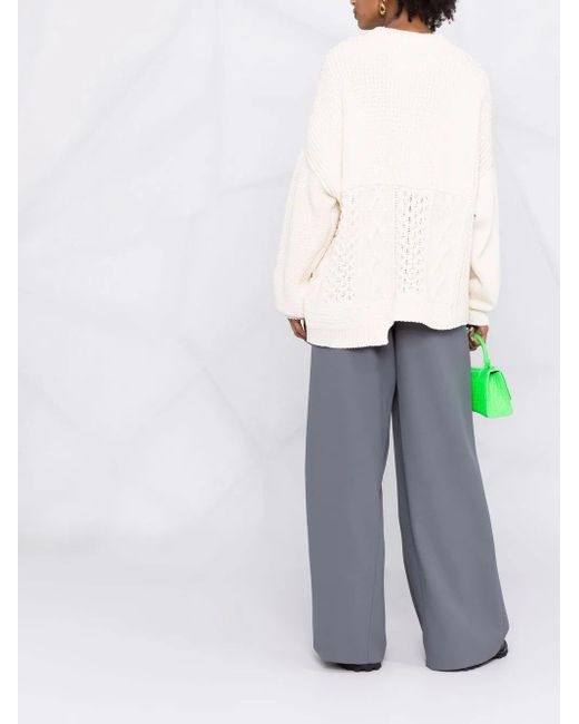 Pull En Maille À Design Patchwork Ambush en coloris White