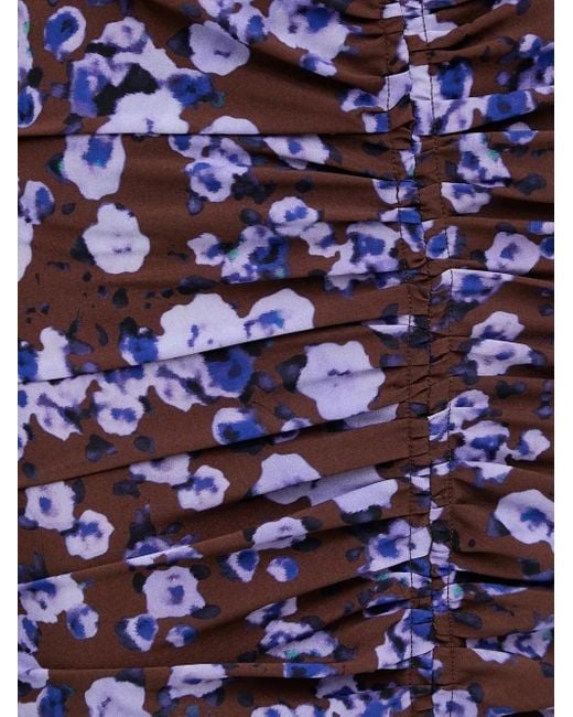 Patrizia Pepe Blue Floral-Print Midi Skirt