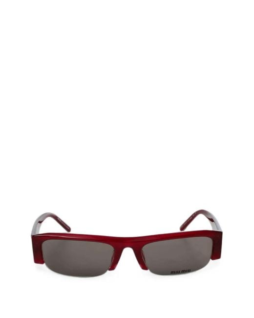 Miu Miu Brown Vedette Rectangle-Frame Sunglasses