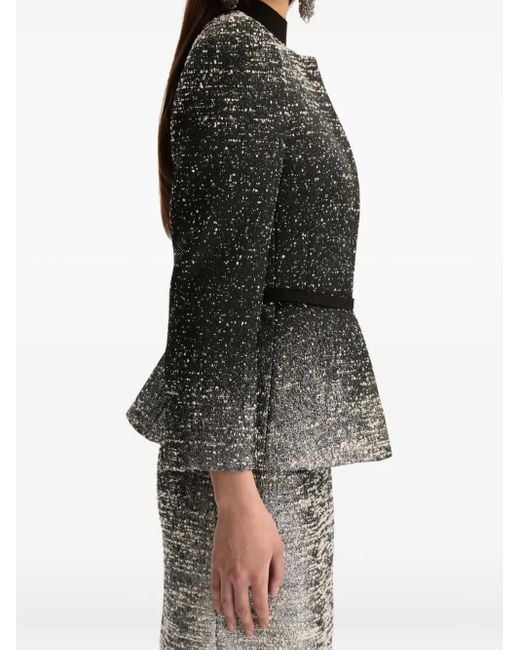 Oscar de la Renta Black Ombré Bouclé Jacket