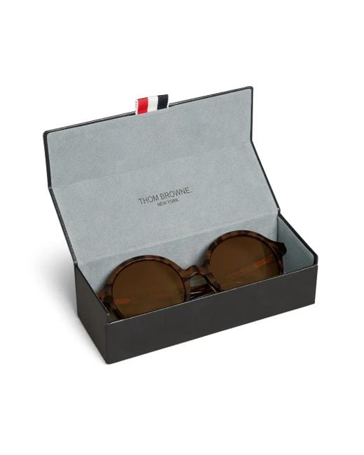 Thom Browne Brown Tortoiseshell Round-Frame Sunglasses