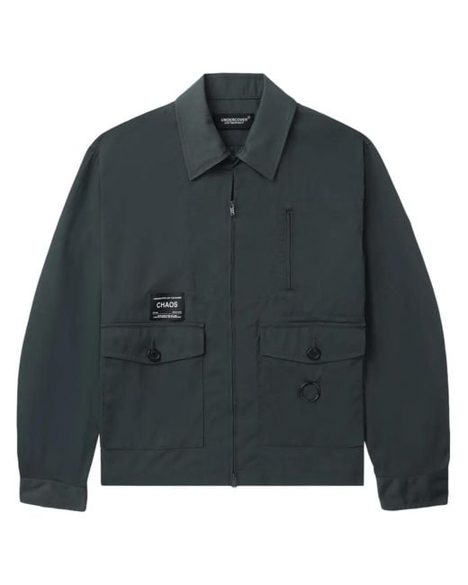Undercover Twill Shirtjack Met Logopatch in het Blue voor heren
