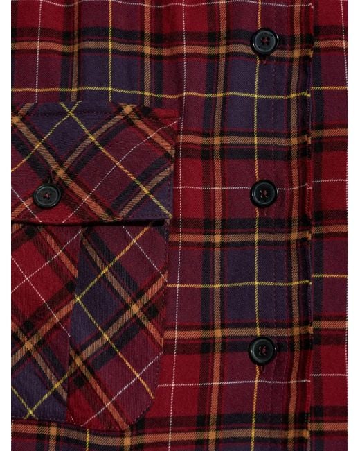 Off-White c/o Virgil Abloh Red Checked Shirt Dress