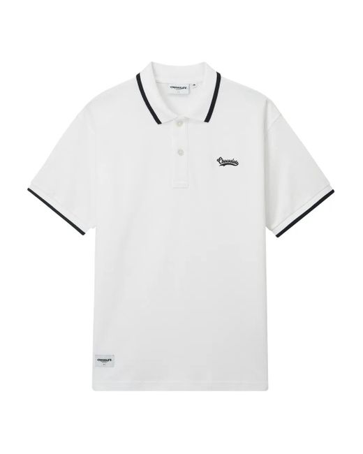 Chocoolate White Logo-Embroidered Polo Shirt for men